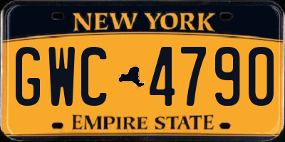 NY license plate GWC4790