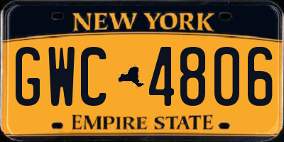 NY license plate GWC4806