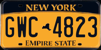 NY license plate GWC4823