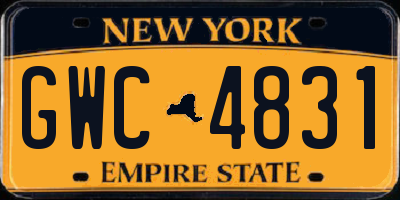 NY license plate GWC4831