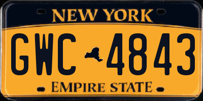 NY license plate GWC4843