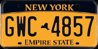 NY license plate GWC4857