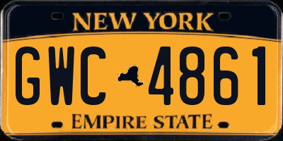 NY license plate GWC4861
