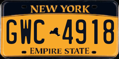 NY license plate GWC4918