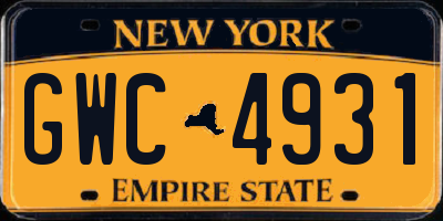 NY license plate GWC4931