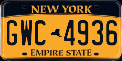 NY license plate GWC4936