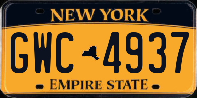NY license plate GWC4937