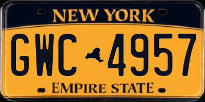 NY license plate GWC4957