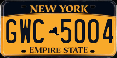 NY license plate GWC5004