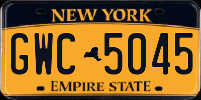 NY license plate GWC5045
