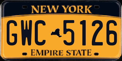 NY license plate GWC5126