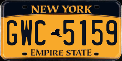 NY license plate GWC5159