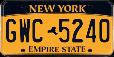 NY license plate GWC5240
