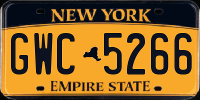 NY license plate GWC5266