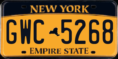 NY license plate GWC5268