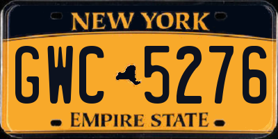 NY license plate GWC5276