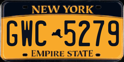 NY license plate GWC5279