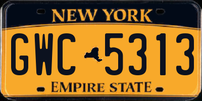 NY license plate GWC5313