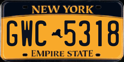 NY license plate GWC5318