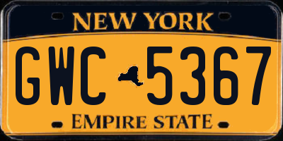 NY license plate GWC5367