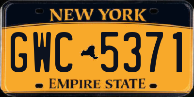 NY license plate GWC5371