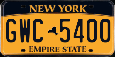 NY license plate GWC5400