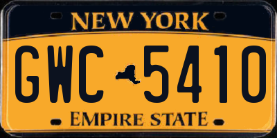 NY license plate GWC5410