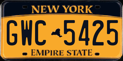NY license plate GWC5425