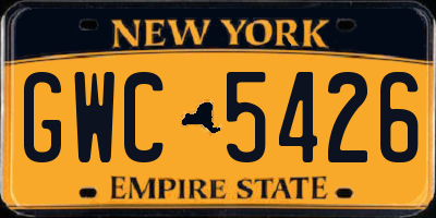 NY license plate GWC5426