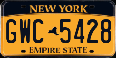 NY license plate GWC5428