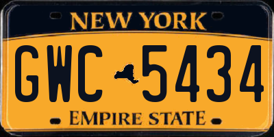 NY license plate GWC5434