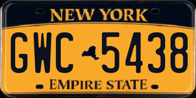 NY license plate GWC5438
