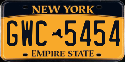 NY license plate GWC5454