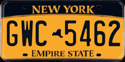 NY license plate GWC5462