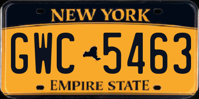 NY license plate GWC5463