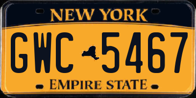 NY license plate GWC5467