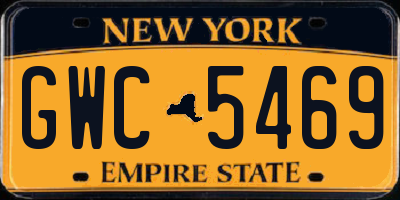 NY license plate GWC5469
