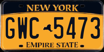 NY license plate GWC5473