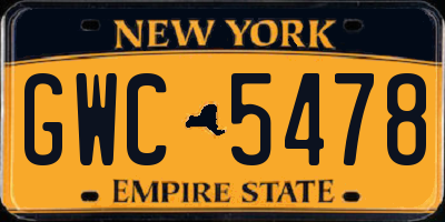NY license plate GWC5478