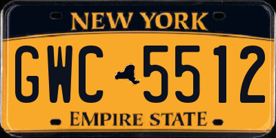 NY license plate GWC5512