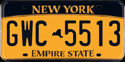 NY license plate GWC5513