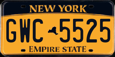 NY license plate GWC5525