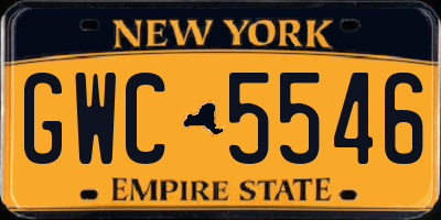 NY license plate GWC5546