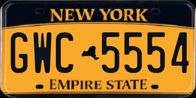 NY license plate GWC5554