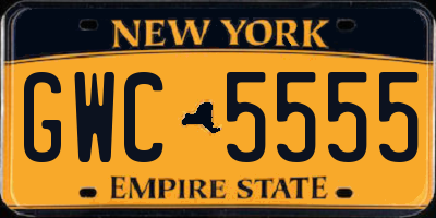 NY license plate GWC5555