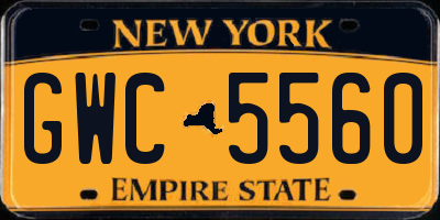 NY license plate GWC5560