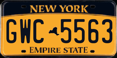 NY license plate GWC5563
