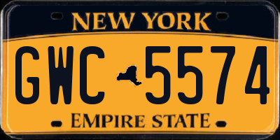 NY license plate GWC5574