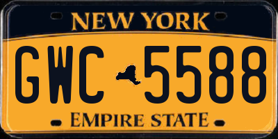 NY license plate GWC5588