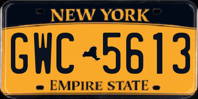 NY license plate GWC5613